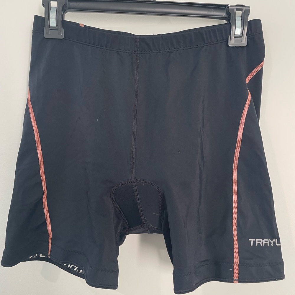 Black Performance Padded Bike Shorts with Moisture-Wicking Fabric